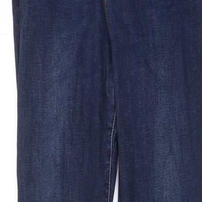 Outlander Womens Blue Cotton Straight Jeans Size 12 L28 in Regular Zip - Pockets