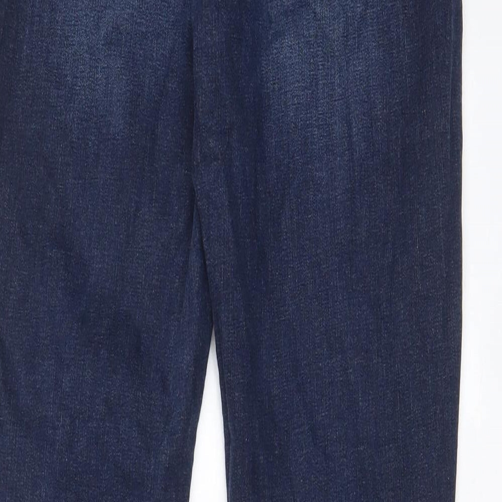 Outlander Womens Blue Cotton Straight Jeans Size 12 L28 in Regular Zip - Pockets