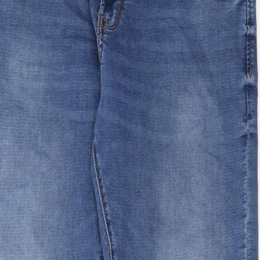 NEXT Womens Blue Cotton Straight Jeans Size 40 in L31 in Slim Zip - Pockets