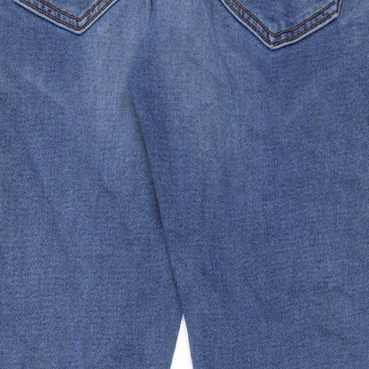 NEXT Womens Blue Cotton Straight Jeans Size 40 in L31 in Slim Zip - Pockets