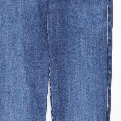 Lee Womens Blue Cotton Skinny Jeans Size 27 in L31 in Regular Zip - Pocket