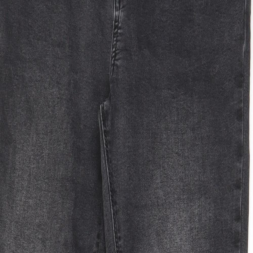 Denim & Co. Womens Grey Cotton Skinny Jeans Size 10 L27 in Regular Zip - Pockets, Belt Loops