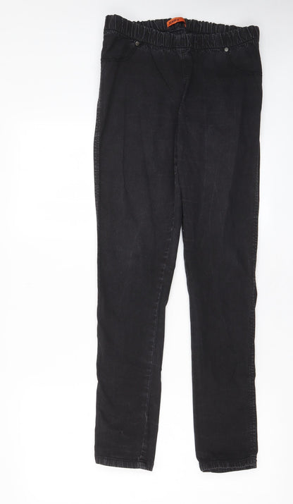 Denim & Co. Womens Black Cotton Skinny Jeans Size 14 L30 in Regular - Elastic waist