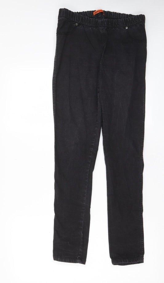 Denim & Co. Womens Black Cotton Skinny Jeans Size 14 L30 in Regular - Elastic waist