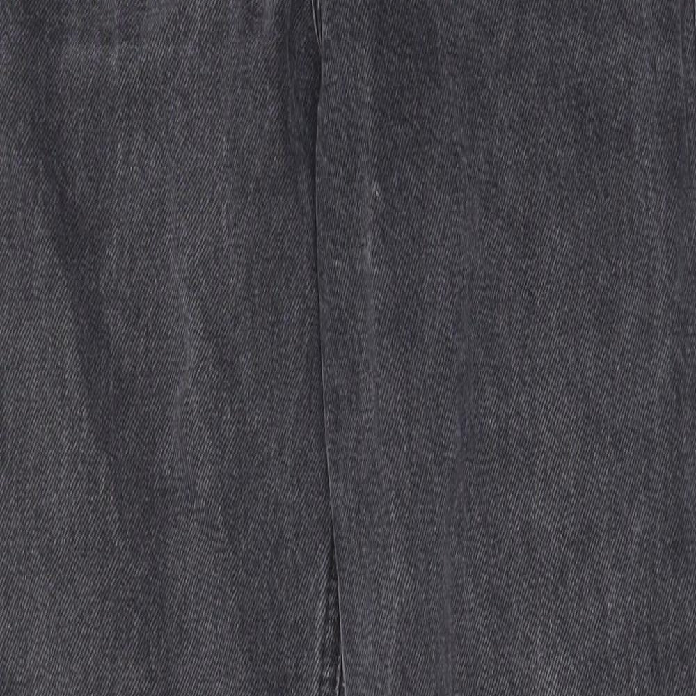 Topshop Womens Grey Cotton Mom Jeans Size 26 in L30 in Regular Zip - Pockets, Belt Loops