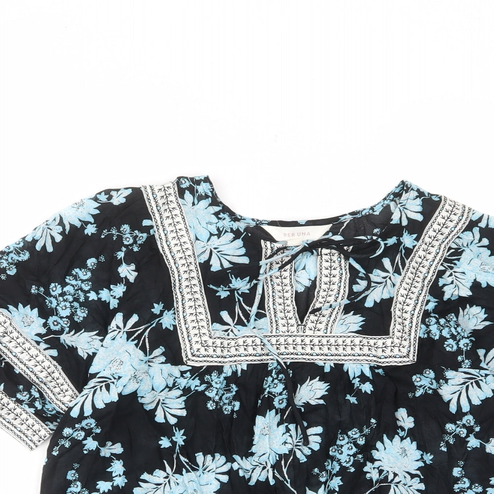 Womens UK Size 6 Per Una Blue Basic Blouse