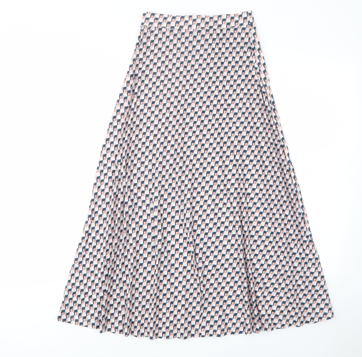 Marks and Spencer Womens Pink Geometric Polyester A-Line Skirt Size 6 - Elastic waist