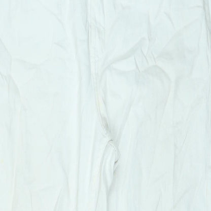 Denim & Co. Womens White Cotton Straight Jeans Size 12 L25 in Regular Zip - Cropped