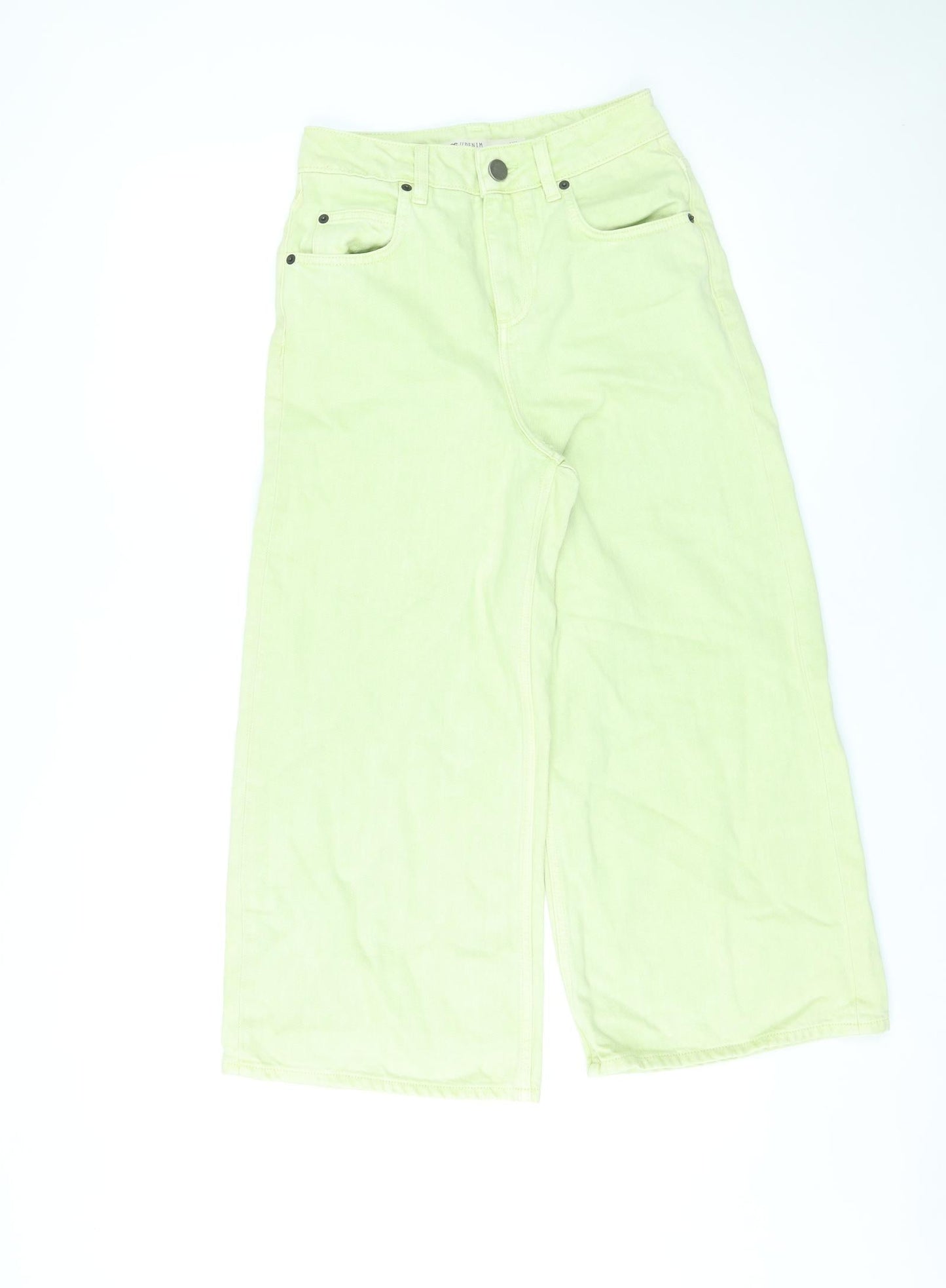 ASOS Womens Green Cotton Bootcut Jeans Size 25 in L21 in Regular Zip