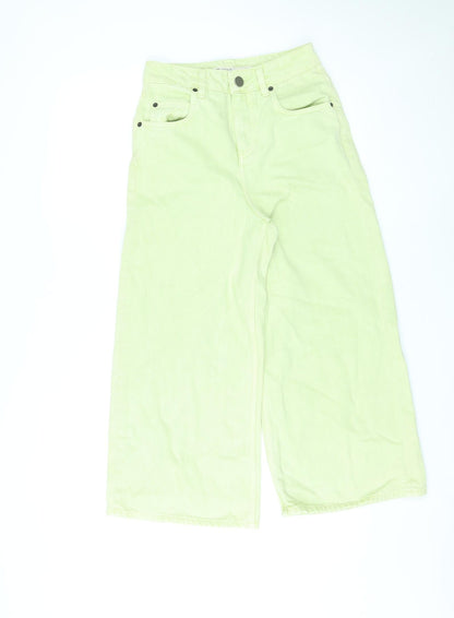 ASOS Womens Green Cotton Bootcut Jeans Size 25 in L21 in Regular Zip