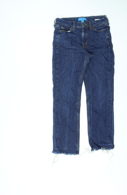 M.i.h Jeans Womens Blue Cotton Straight Jeans Size 26 in L26 in Regular Zip - Raw Hems
