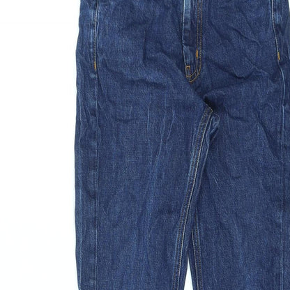 M.i.h Jeans Womens Blue Cotton Straight Jeans Size 26 in L26 in Regular Zip - Raw Hems
