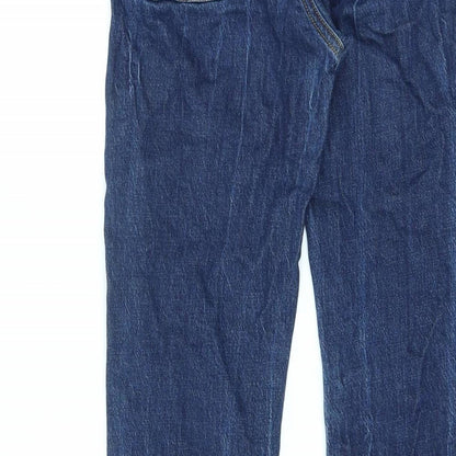 M.i.h Jeans Womens Blue Cotton Straight Jeans Size 26 in L26 in Regular Zip - Raw Hems