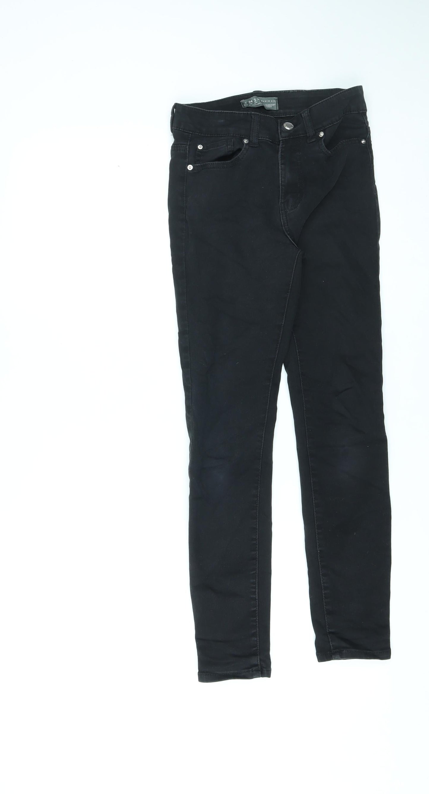 Denim & Co. Womens Black Cotton Skinny Jeans Size 6 L26 in Regular Zip