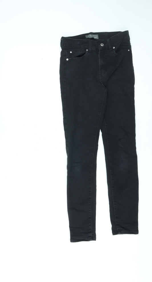 Denim & Co. Womens Black Cotton Skinny Jeans Size 6 L26 in Regular Zip