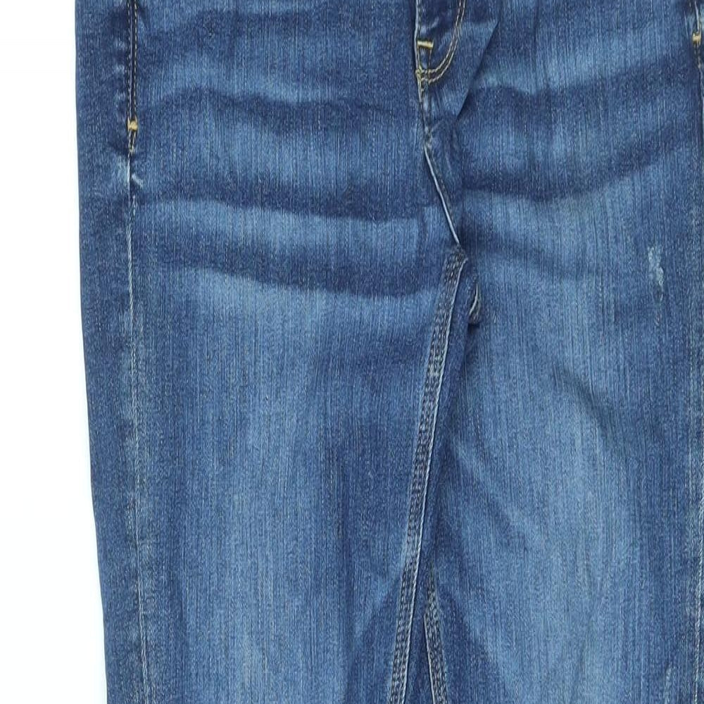 River Island Womens Blue Cotton Skinny Jeans Size 28 in L29 in Regular Zip