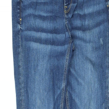 River Island Womens Blue Cotton Skinny Jeans Size 28 in L29 in Regular Zip