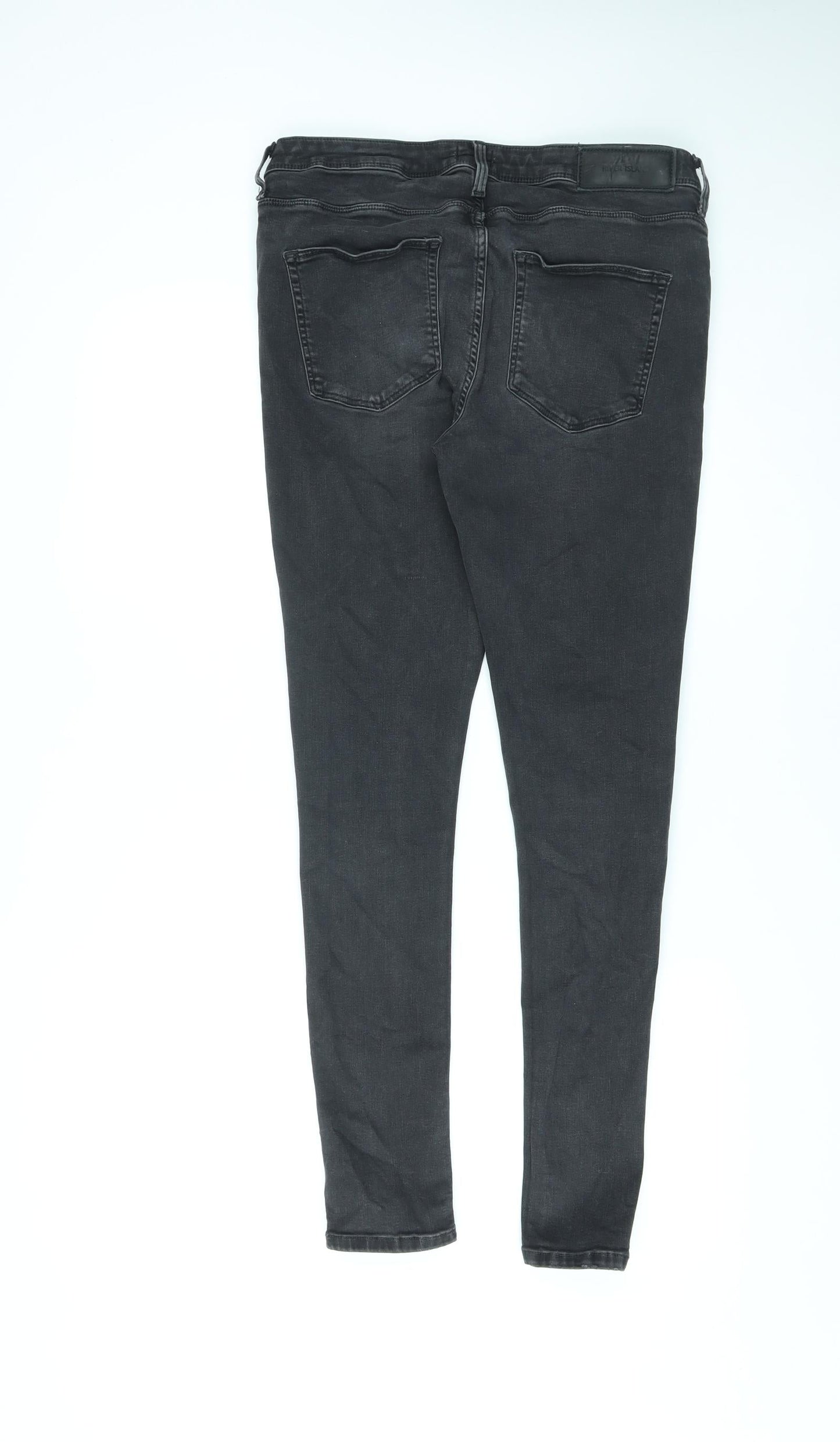 River Island Womens Black Cotton Skinny Jeans Size 32 in L29 in Regular Zip