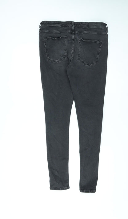 River Island Womens Black Cotton Skinny Jeans Size 32 in L29 in Regular Zip