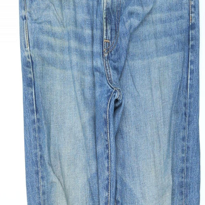 Gap Womens Blue Cotton Tapered Jeans Size 32 in L30 in Regular Zip
