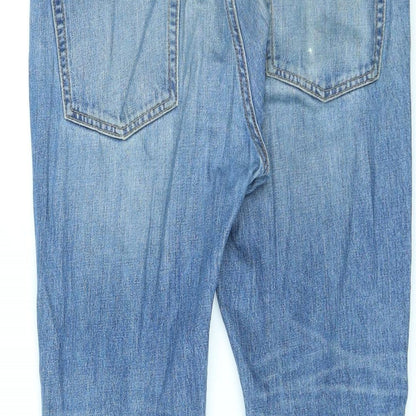 Gap Womens Blue Cotton Tapered Jeans Size 32 in L30 in Regular Zip