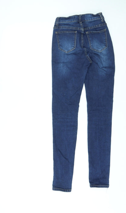 Fashion Nova Womens Blue Cotton Skinny Jeans Size S L28 in Regular Zip