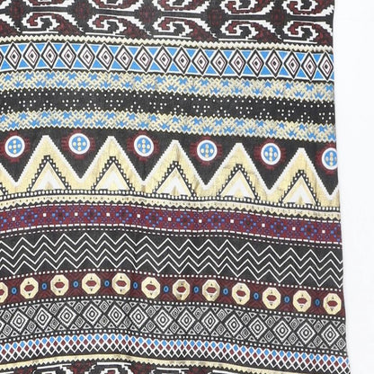 Apricot Womens Multicoloured Geometric Viscose Bodycon Size M Boat Neck Pullover