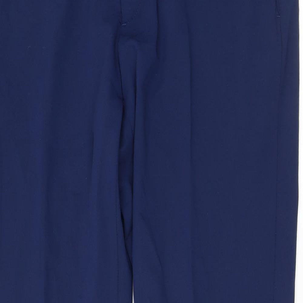 Zara Mens Blue Polyester Dress Pants Trousers Size 44 in L33 in Regular Zip