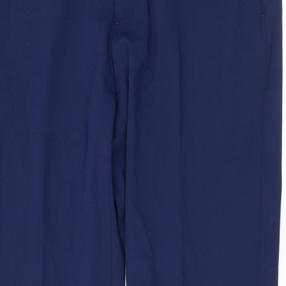 Zara Mens Blue Polyester Dress Pants Trousers Size 44 in L33 in Regular Zip
