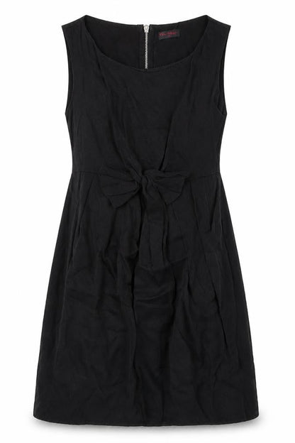 Miss Selfridge Womens Black Viscose Mini Size 10 Round Neck Zip