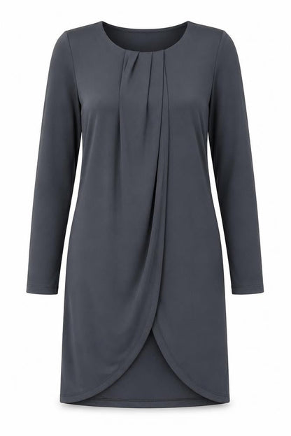 Marks and Spencer Womens Grey Polyester A-Line Size 8 Round Neck Pullover