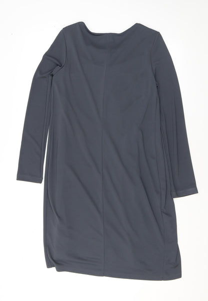 Marks and Spencer Womens Grey Polyester A-Line Size 8 Round Neck Pullover