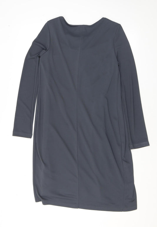 Marks and Spencer Womens Grey Polyester A-Line Size 8 Round Neck Pullover