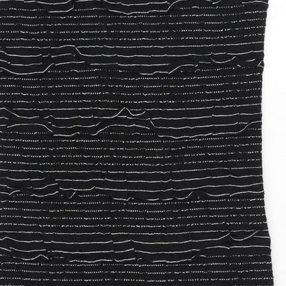 New Look Womens Black Striped Polyester Bodycon Size 12 Scoop Neck Pullover