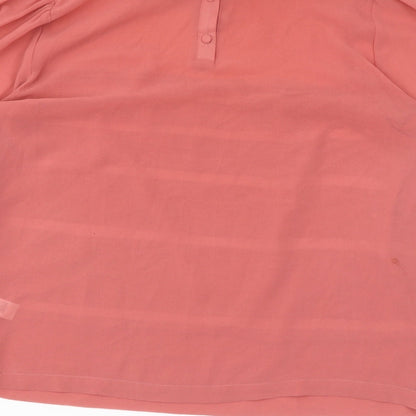 Womens UK Size 8 Topshop Pink Basic Button-Up