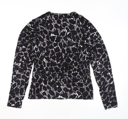 Womens UK Size 14 Pure & Natural Black Basic Blouse