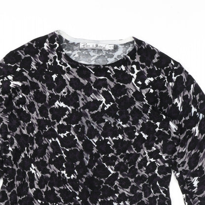 Womens UK Size 14 Pure & Natural Black Basic Blouse