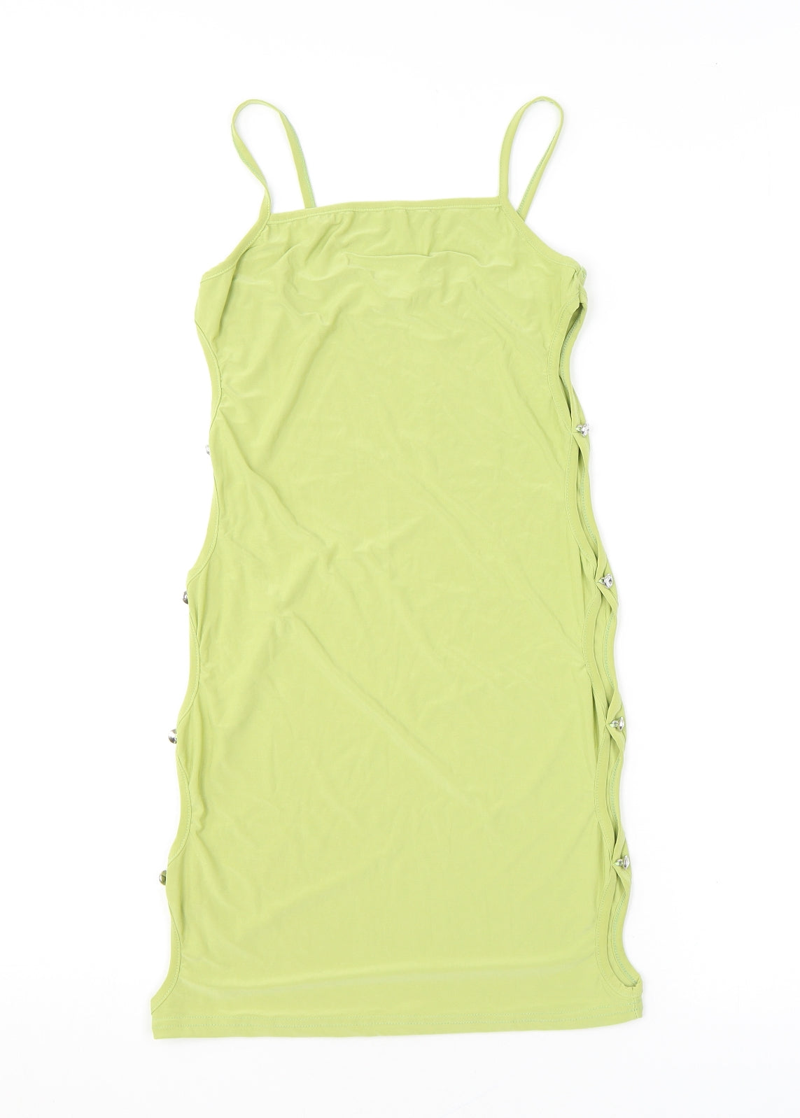 Missy Empire Womens Green Polyester Bodycon Size 8 Square Neck Pullover - Cutout