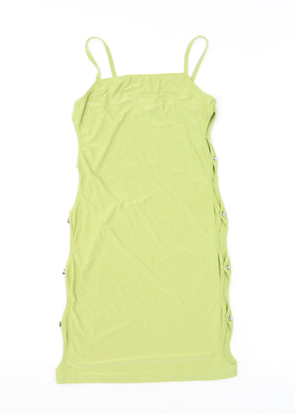 Missy Empire Womens Green Polyester Bodycon Size 8 Square Neck Pullover - Cutout