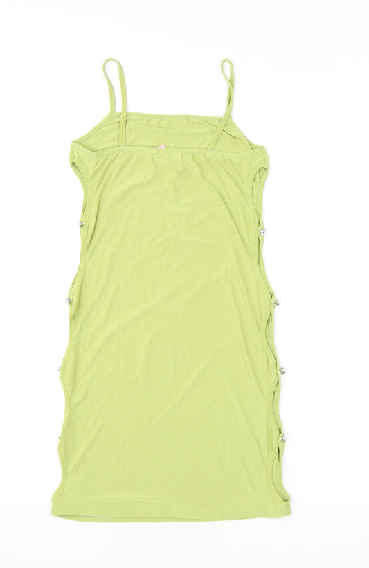 Missy Empire Womens Green Polyester Bodycon Size 8 Square Neck Pullover - Cutout