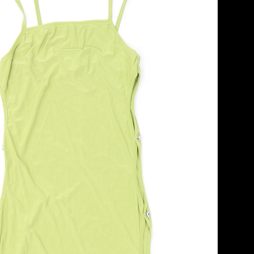 Missy Empire Womens Green Polyester Bodycon Size 8 Square Neck Pullover - Cutout