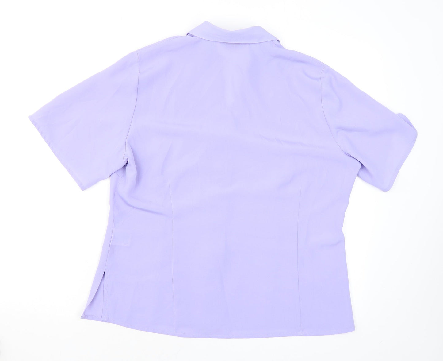 Bonmarché Womens Purple Polyester Basic Button-Up Size 14 Collared