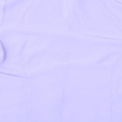 Bonmarché Womens Purple Polyester Basic Button-Up Size 14 Collared