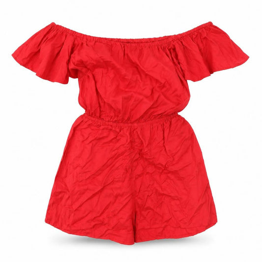 Womens UK Size 6 Divided by H&M One-Piece Red Playsuit