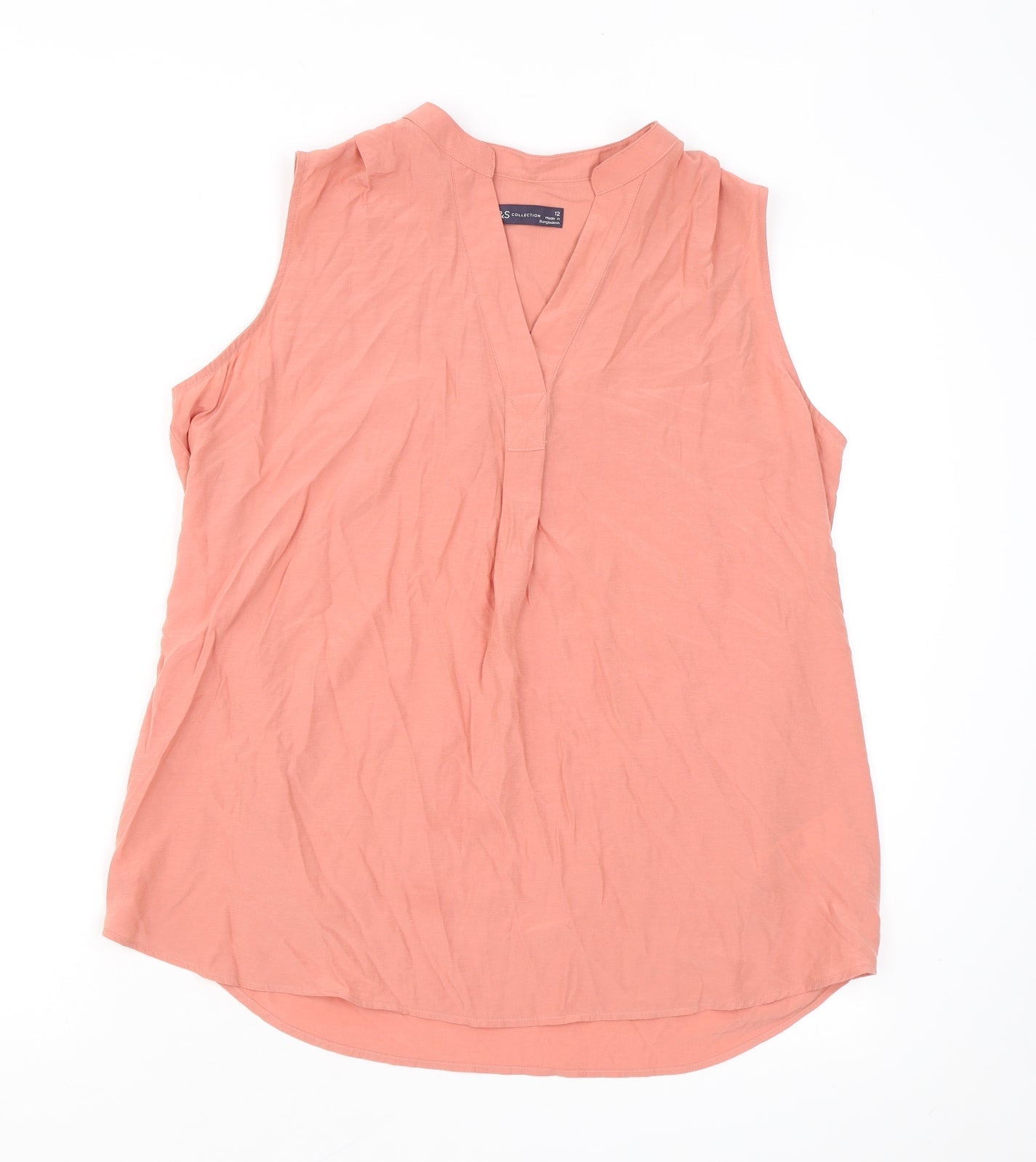 Womens UK Size 12 Marks and Spencer Pink Basic Blouse