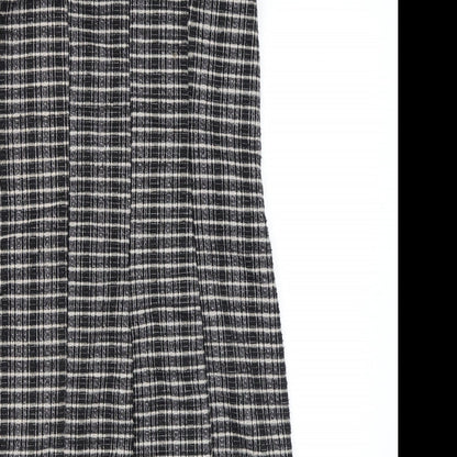 Topshop Womens Brown Check Polyester Bodycon Size 8 Square Neck Zip