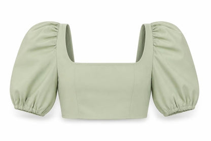 Womens UK Size 8 Missguided Green Cropped T-Shirt