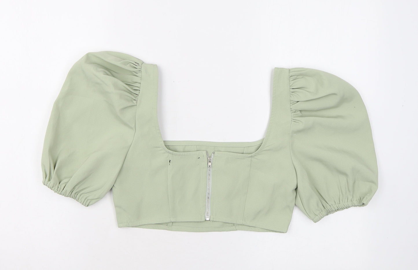 Womens UK Size 8 Missguided Green Cropped T-Shirt