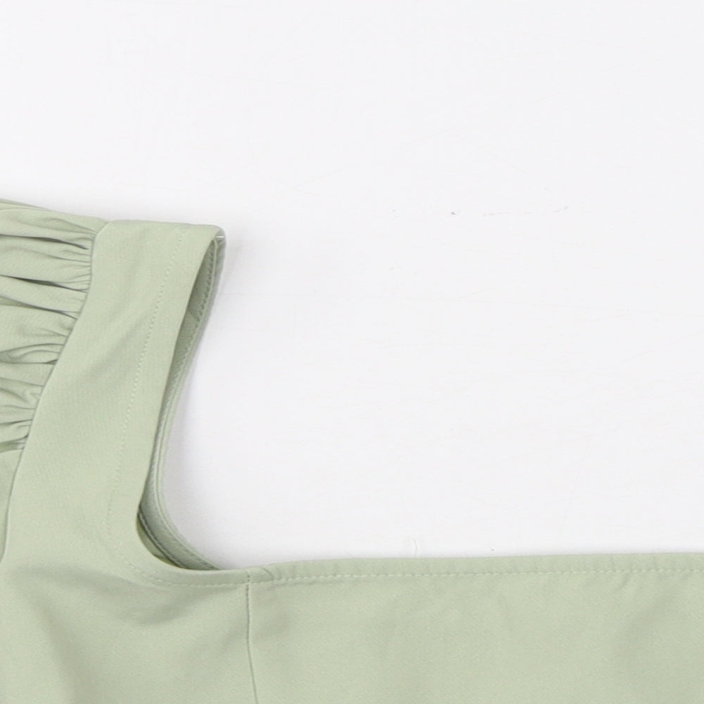 Womens UK Size 8 Missguided Green Cropped T-Shirt