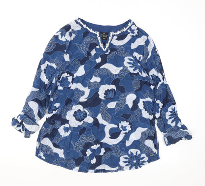 Womens UK Size 10 TIGI Blue Tunic Blouse